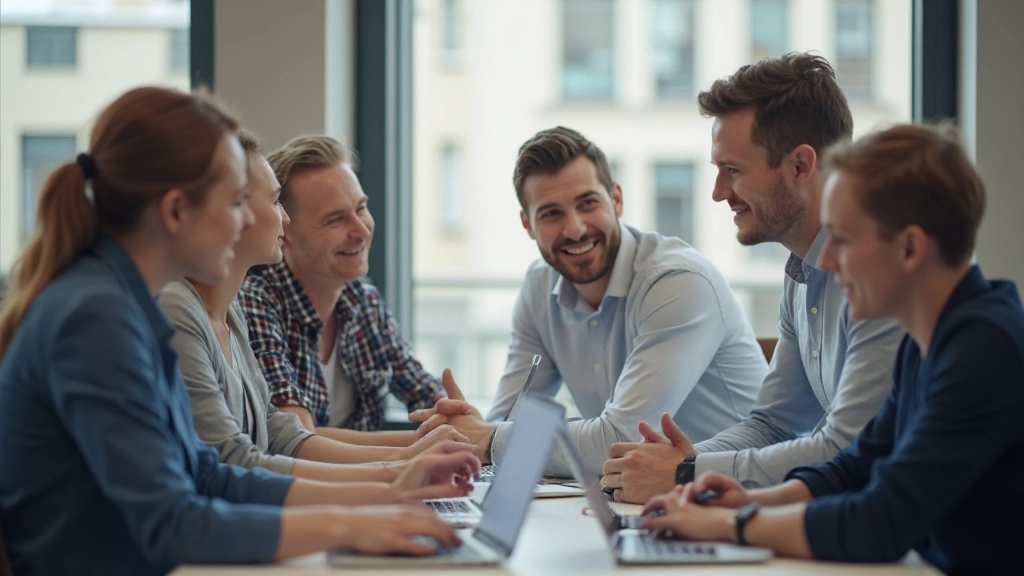 Team voert gebruikerstest uit in moderne kantooromgeving met computers en notitieblokken