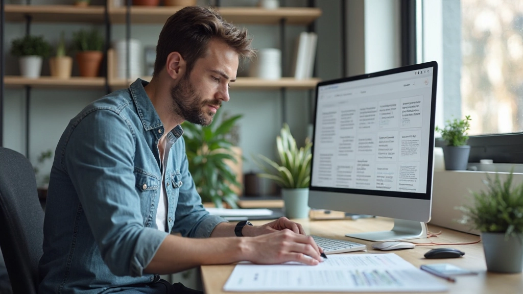 Designer werkt aan visuele hiërarchie van website met verschillende lettertypegroottes