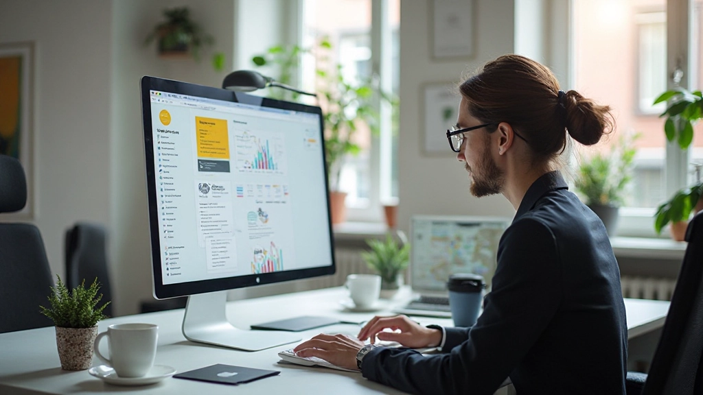 Webdesign werkruimte met informatie-architectuur