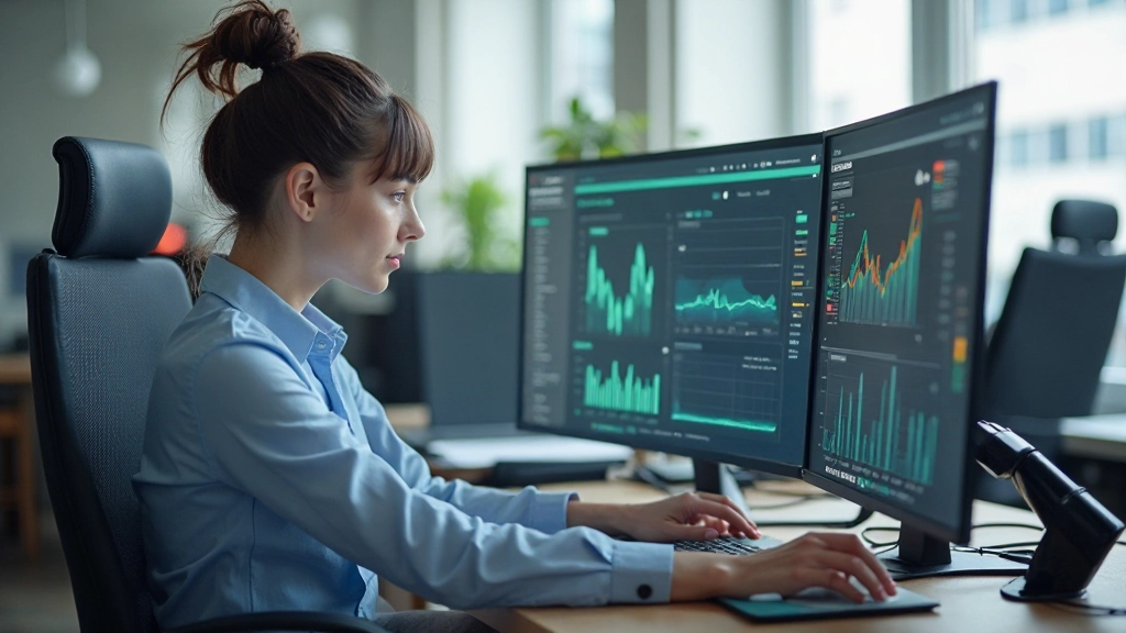 SEO-specialist analyseert zoekwoorden en inhoudsrelevantie op computerscherm